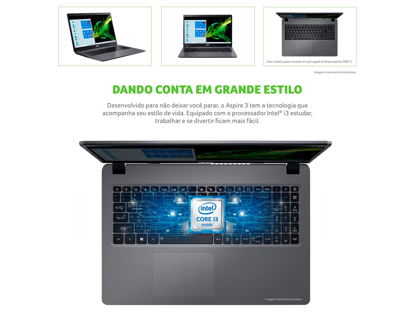 Notebook Acer Aspire 3 Intel Core i3 4GB RAM 1TB HD 15,6